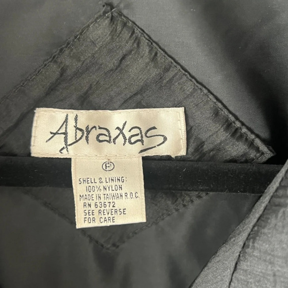 Vintage Abraxas 80's /90's Nylon Black Shell Jacket Size Small EUC - Picture 5 of 7